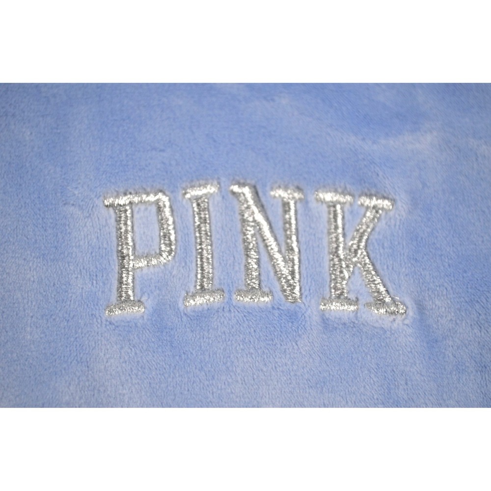 Victoria's Secret PINK Brand Blue Soft Plush Pullover Women's M High Neck Pocket - Picture 11 of 16